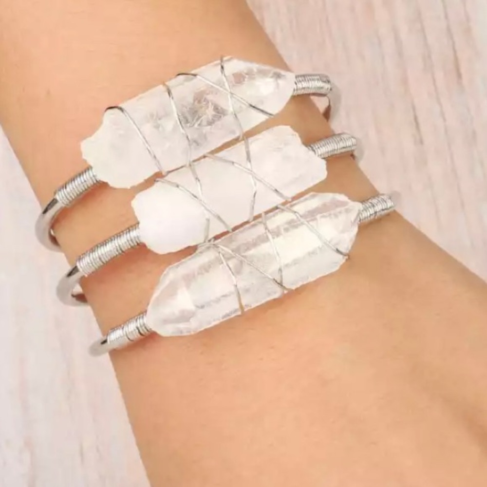 Silver and Clear Quartz Bracelet